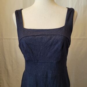 Banana Republic Dark Navy Blue Dress With Square Neckline Size 10P